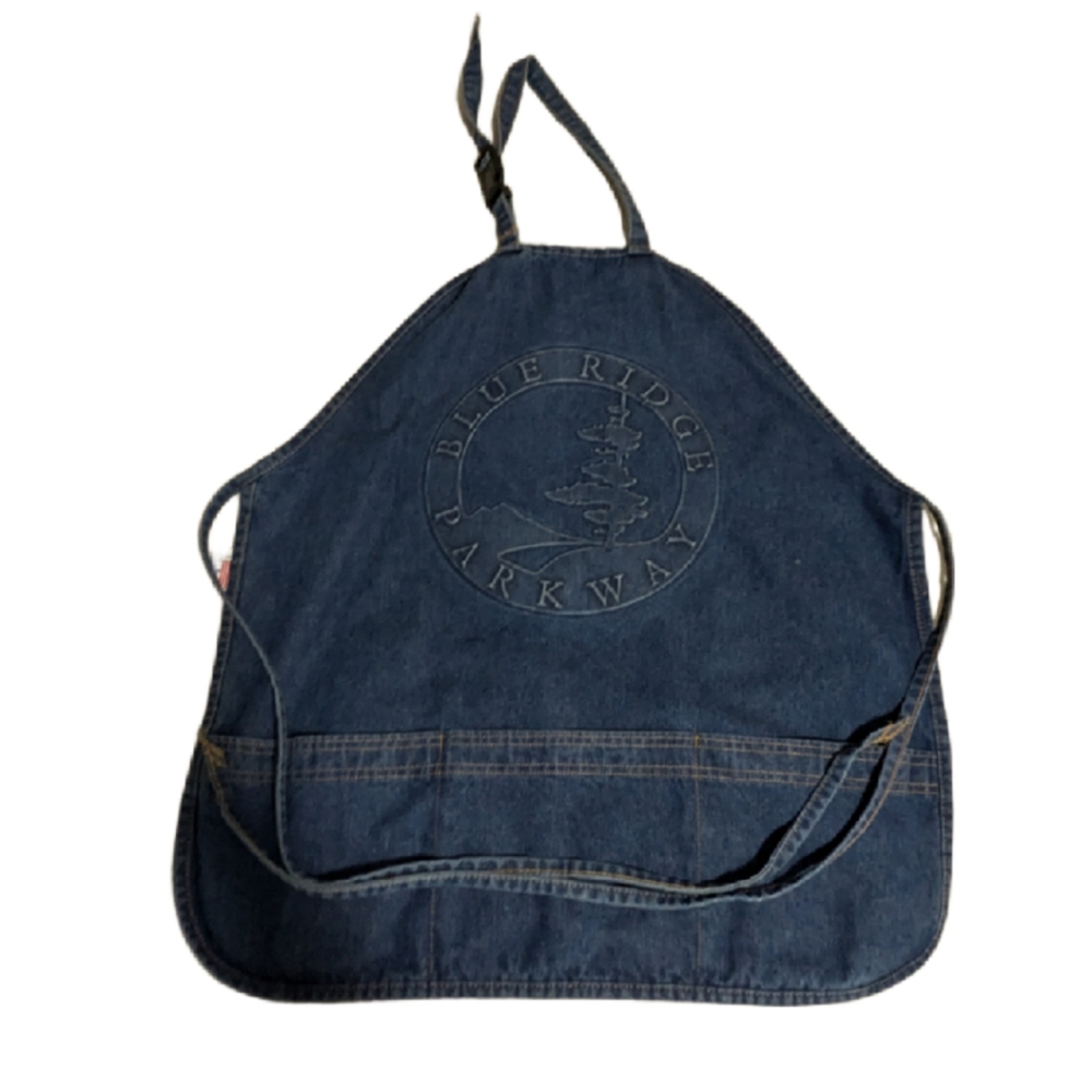 Blue Ridge Parkway 100 % Cotton Denim Apron Made In USA Embossed(5)